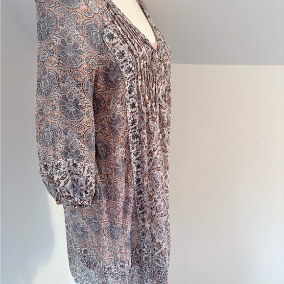 Joie loose & flowy 3/4 sleeve dress w/ separate slip - Picture 5 of 12